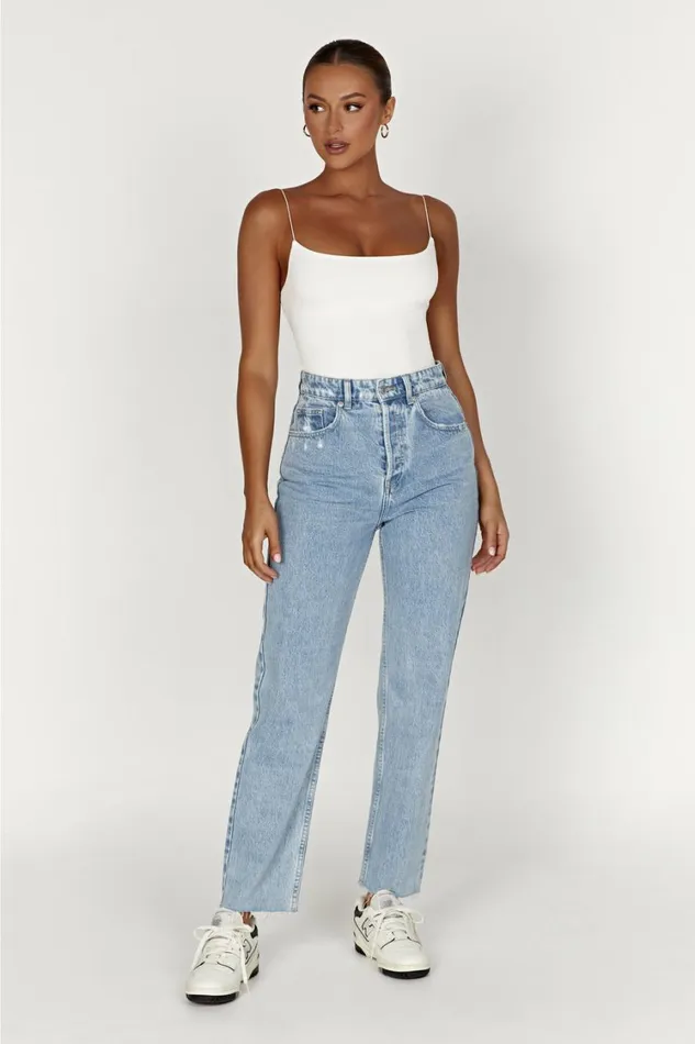 Women Meshki Bottoms Tina Mom Jean 8211 Mid Blue
