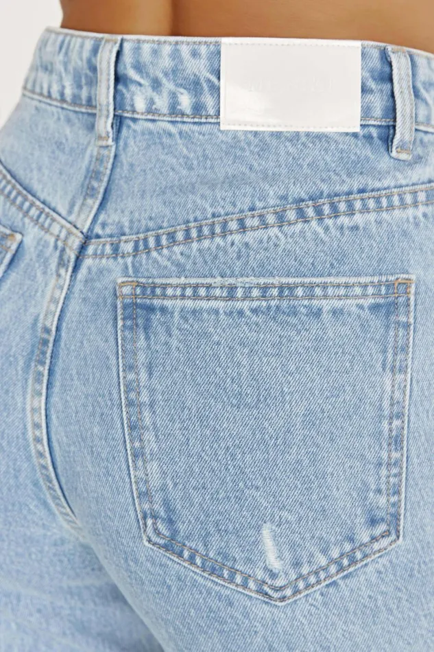 Women Meshki Bottoms Tina Mom Jean 8211 Mid Blue