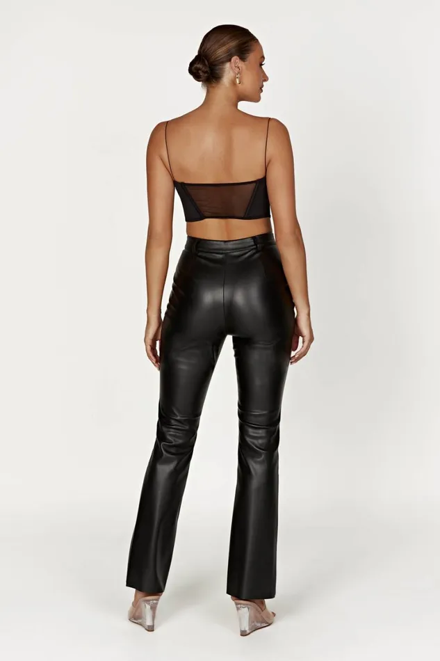 Women Meshki Bottoms Tyra Straight Leg Faux Leather Pants 8211 Black Women Meshki Bottoms Tyra Straight Leg Faux Leather Pants 8211 Black