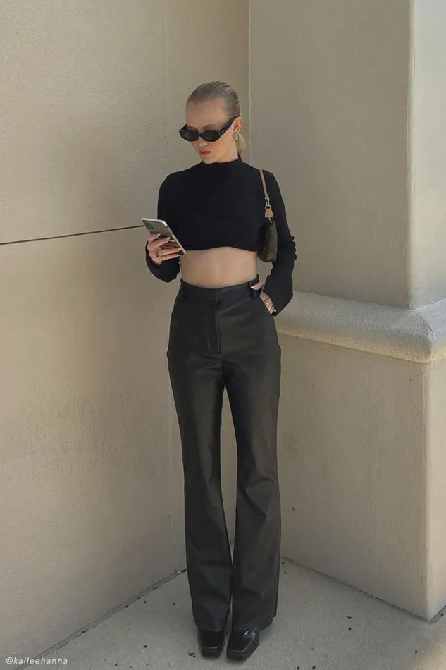 Women Meshki Bottoms Tyra Straight Leg Faux Leather Pants 8211 Black Women Meshki Bottoms Tyra Straight Leg Faux Leather Pants 8211 Black