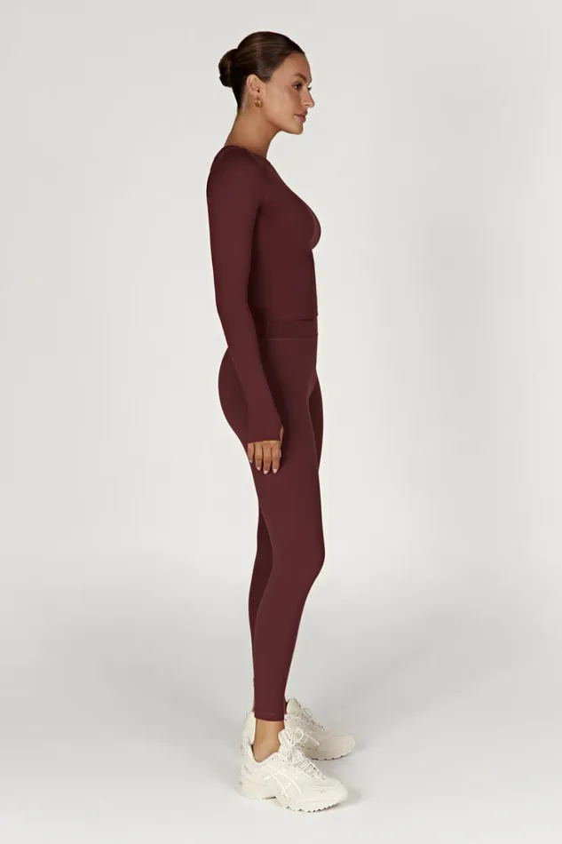 Women Meshki Bottoms Venus V Back Leggings 8211 Mahogany