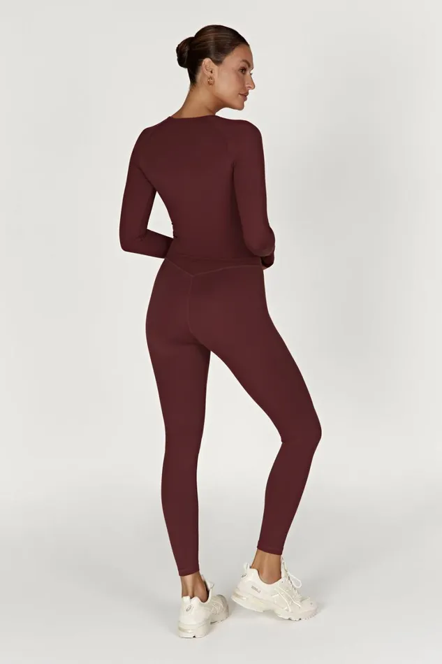 Women Meshki Bottoms Venus V Back Leggings 8211 Mahogany