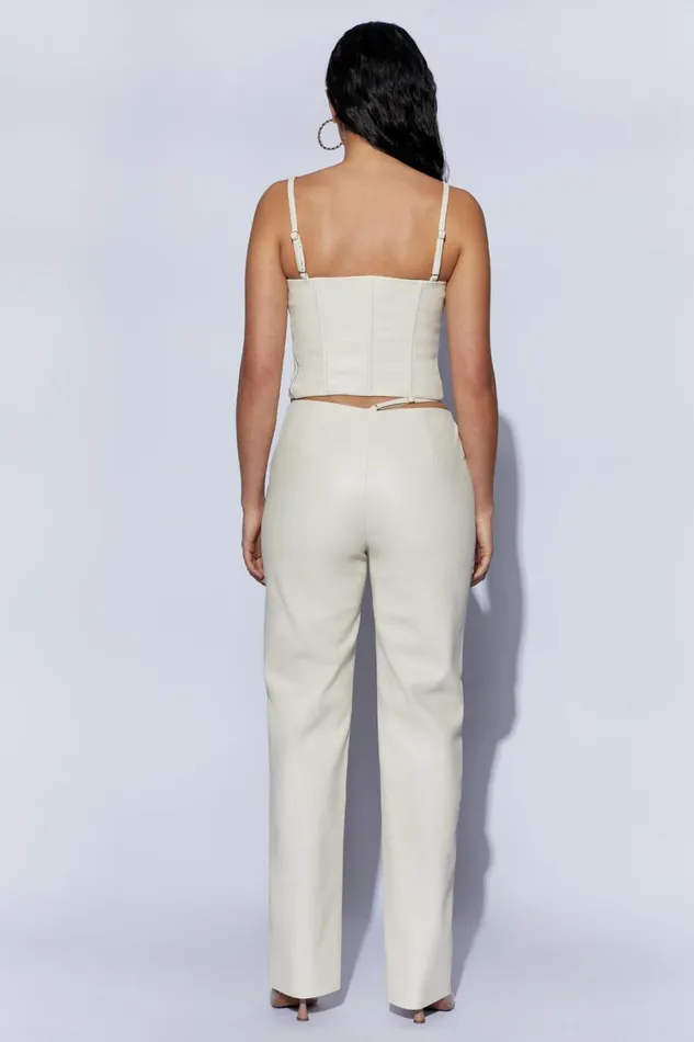 Women Meshki Bottoms Zarsa Wide Leg Mid Rise Pu Pant 8211 Wheat Women Meshki Bottoms Zarsa Wide Leg Mid Rise Pu Pant 8211 Wheat
