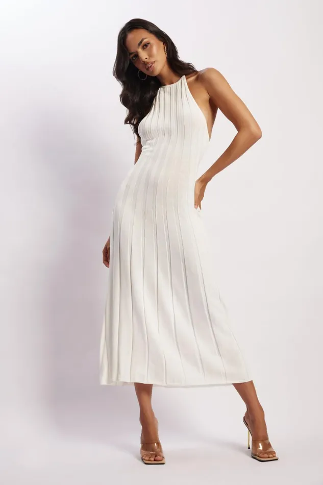 Women Meshki Dresses Adrienne Halter Neck Midi Dress 8211 White Women Meshki Dresses Adrienne Halter Neck Midi Dress 8211 White