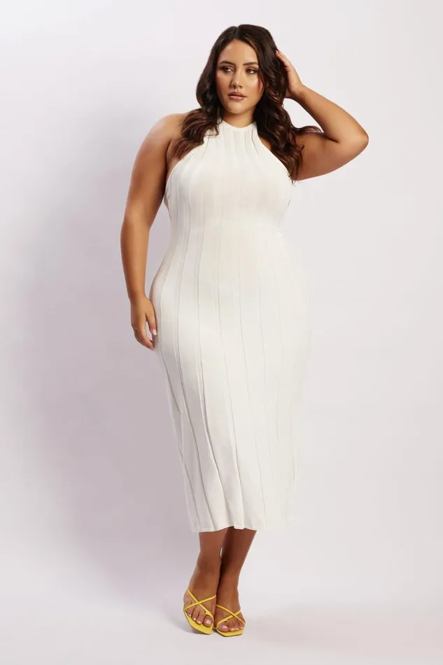 Women Meshki Dresses Adrienne Halter Neck Midi Dress 8211 White Women Meshki Dresses Adrienne Halter Neck Midi Dress 8211 White