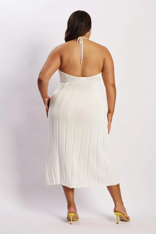 Women Meshki Dresses Adrienne Halter Neck Midi Dress 8211 White Women Meshki Dresses Adrienne Halter Neck Midi Dress 8211 White