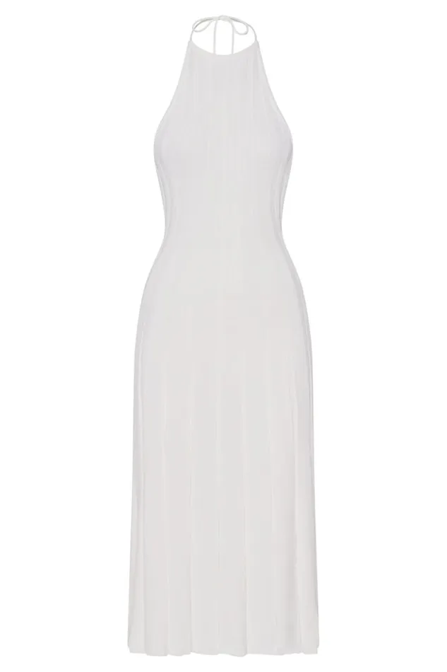 Women Meshki Dresses Adrienne Halter Neck Midi Dress 8211 White Women Meshki Dresses Adrienne Halter Neck Midi Dress 8211 White