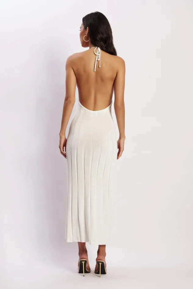 Women Meshki Dresses Adrienne Halter Neck Midi Dress 8211 White Women Meshki Dresses Adrienne Halter Neck Midi Dress 8211 White