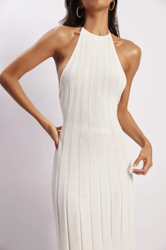 Women Meshki Dresses Adrienne Halter Neck Midi Dress 8211 White Women Meshki Dresses Adrienne Halter Neck Midi Dress 8211 White