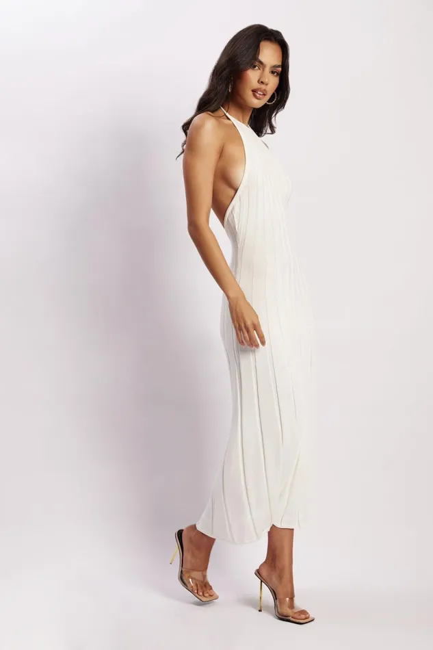 Women Meshki Dresses Adrienne Halter Neck Midi Dress 8211 White Women Meshki Dresses Adrienne Halter Neck Midi Dress 8211 White