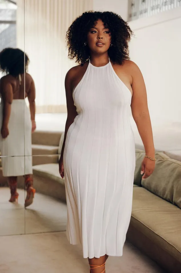 Women Meshki Dresses Adrienne Halter Neck Midi Dress 8211 White Women Meshki Dresses Adrienne Halter Neck Midi Dress 8211 White