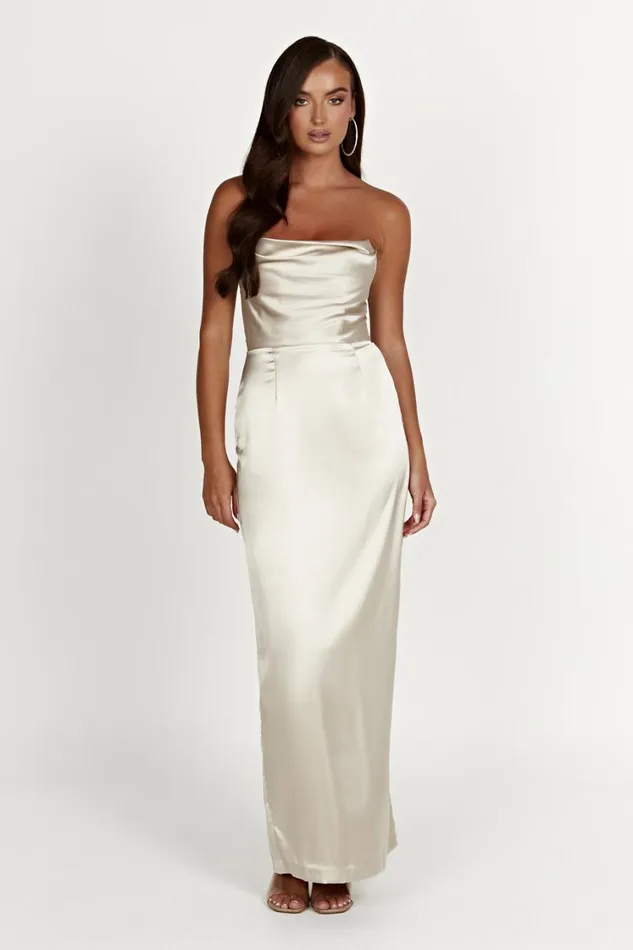 Women Meshki Dresses Alanis Strapless Maxi Dress 8211 Champagne