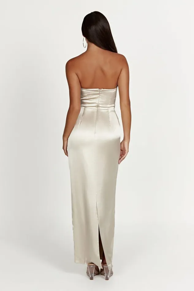 Women Meshki Dresses Alanis Strapless Maxi Dress 8211 Champagne