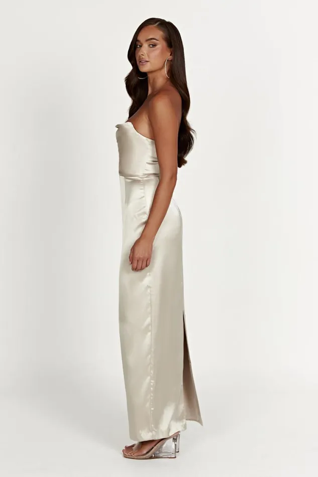 Women Meshki Dresses Alanis Strapless Maxi Dress 8211 Champagne