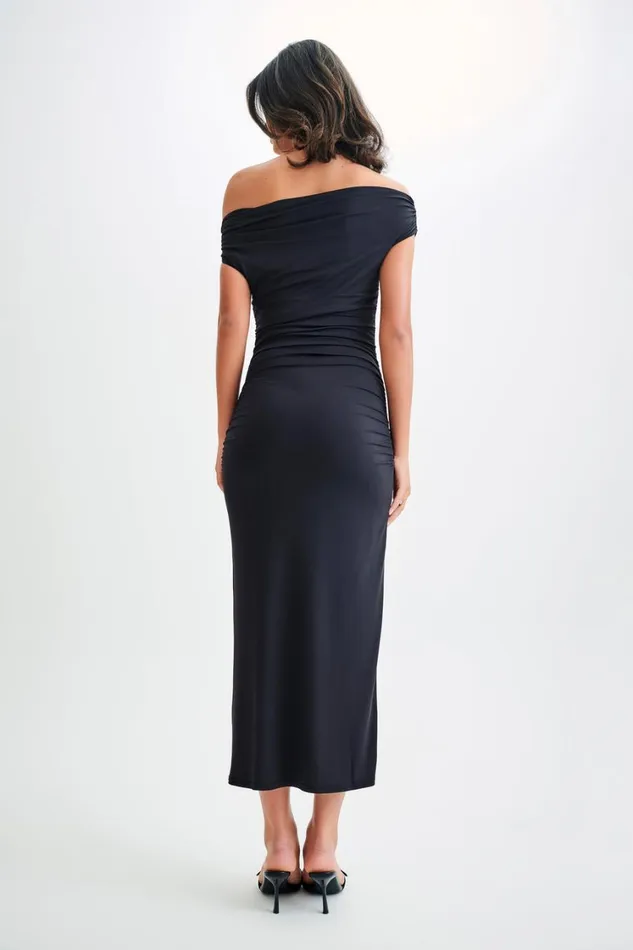 Women Meshki Dresses Alayna Recycled Nylon Midi Dress 8211 Black