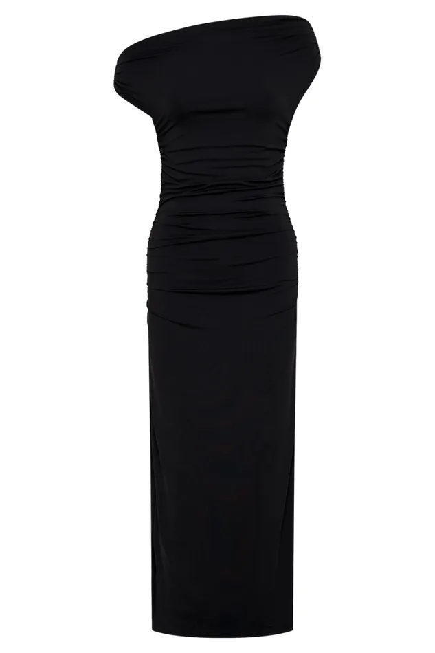Women Meshki Dresses Alayna Recycled Nylon Midi Dress 8211 Black