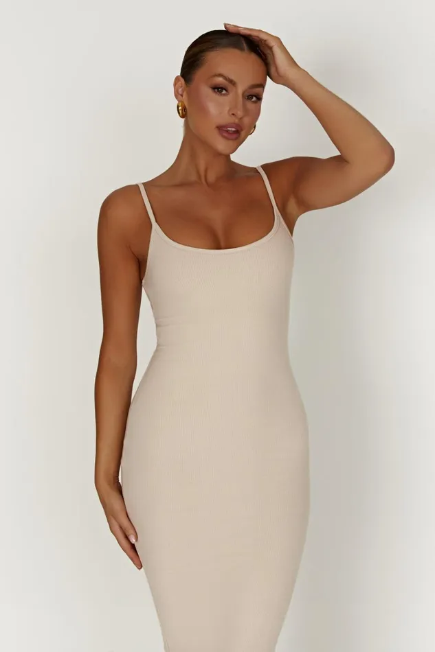 Women Meshki Dresses Alexis Ribbed Cami Midi Dress 8211 Cream Women Meshki Dresses Alexis Ribbed Cami Midi Dress 8211 Cream