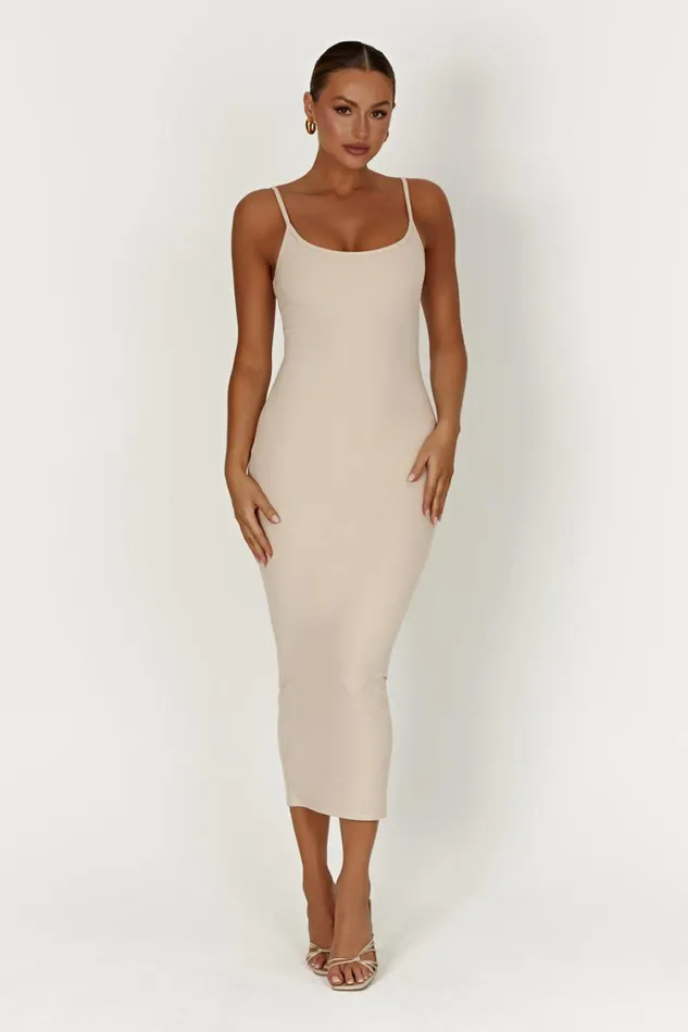 Women Meshki Dresses Alexis Ribbed Cami Midi Dress 8211 Cream Women Meshki Dresses Alexis Ribbed Cami Midi Dress 8211 Cream