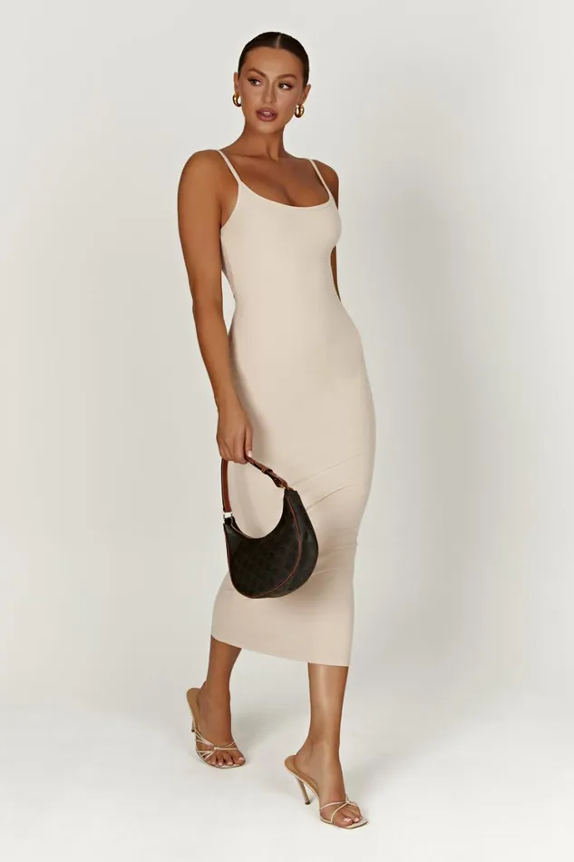 Women Meshki Dresses Alexis Ribbed Cami Midi Dress 8211 Cream Women Meshki Dresses Alexis Ribbed Cami Midi Dress 8211 Cream