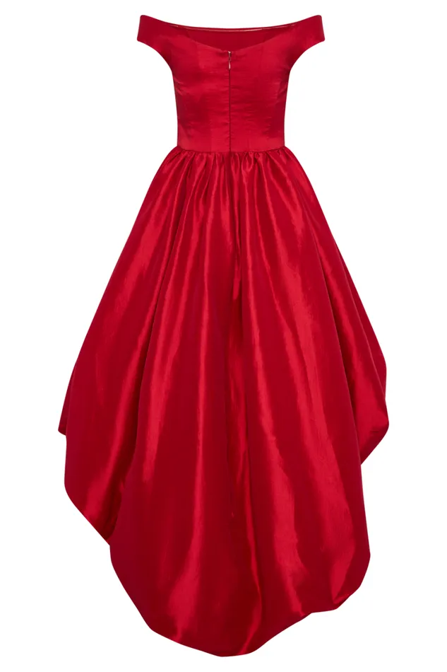Women Meshki Dresses Amelia Bubble Maxi Dress 8211 Ruby Red