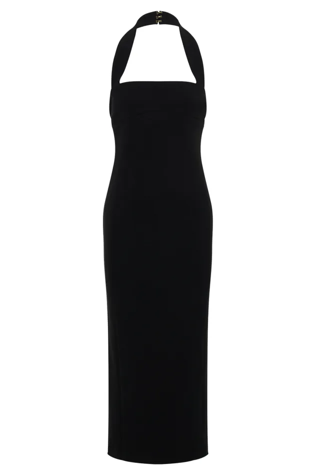 Women Meshki Dresses Amelita Suiting Halter Midi Dress 8211 Black