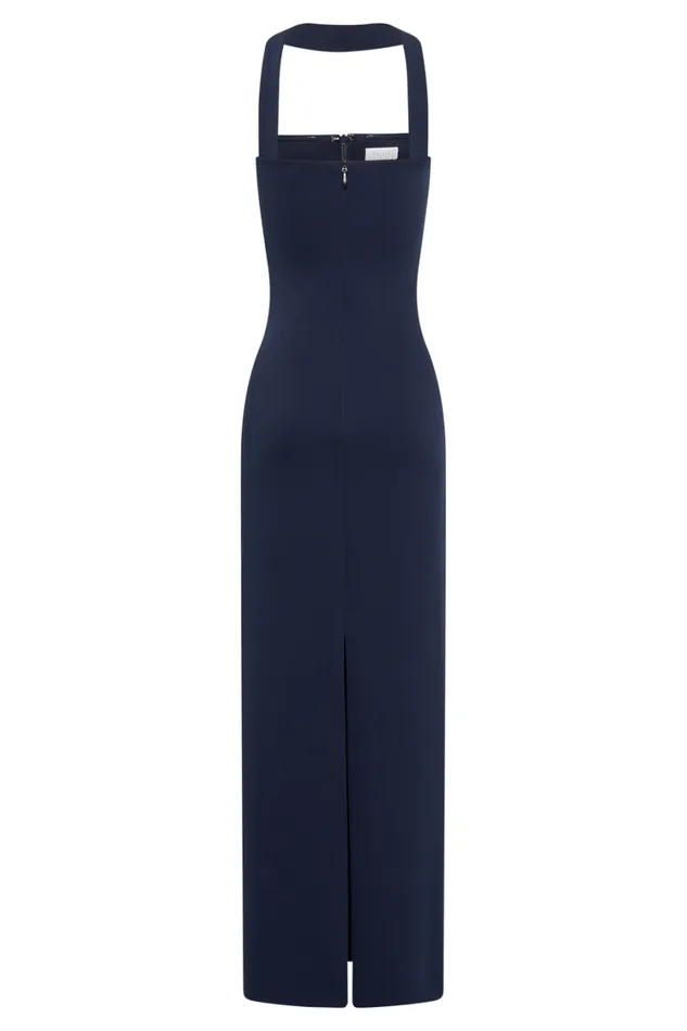 Women Meshki Dresses Amelita Suiting Halter Midi Dress 8211 Navy