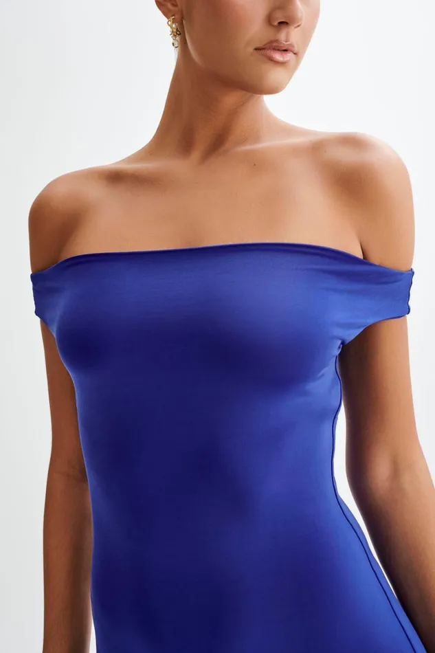 Women Meshki Dresses Analina Slinky Handkerchief Midi Dress 8211 Cobalt Blue