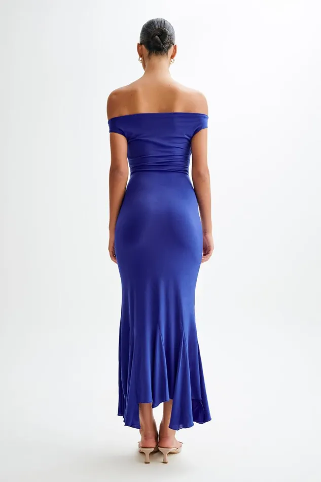 Women Meshki Dresses Analina Slinky Handkerchief Midi Dress 8211 Cobalt Blue