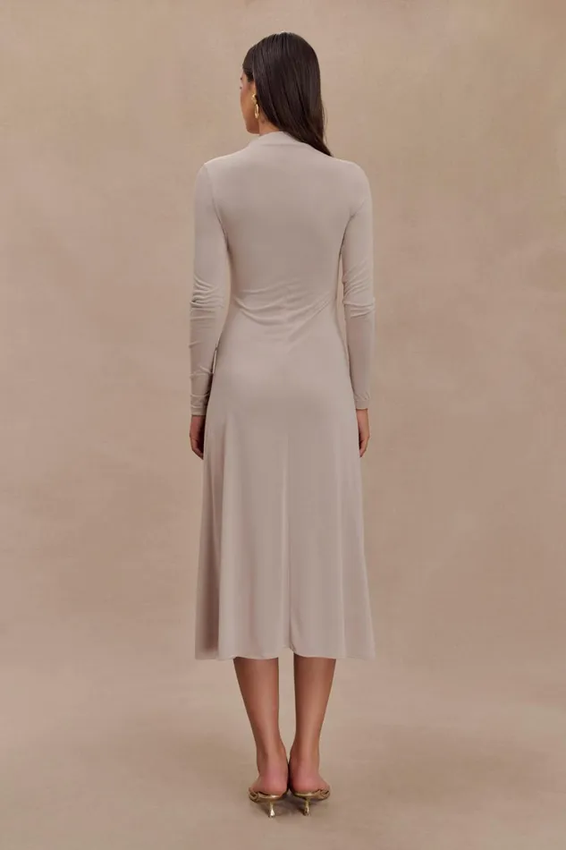 Women Meshki Dresses Anders Peached Jersey Midi Dress 8211 Taupe