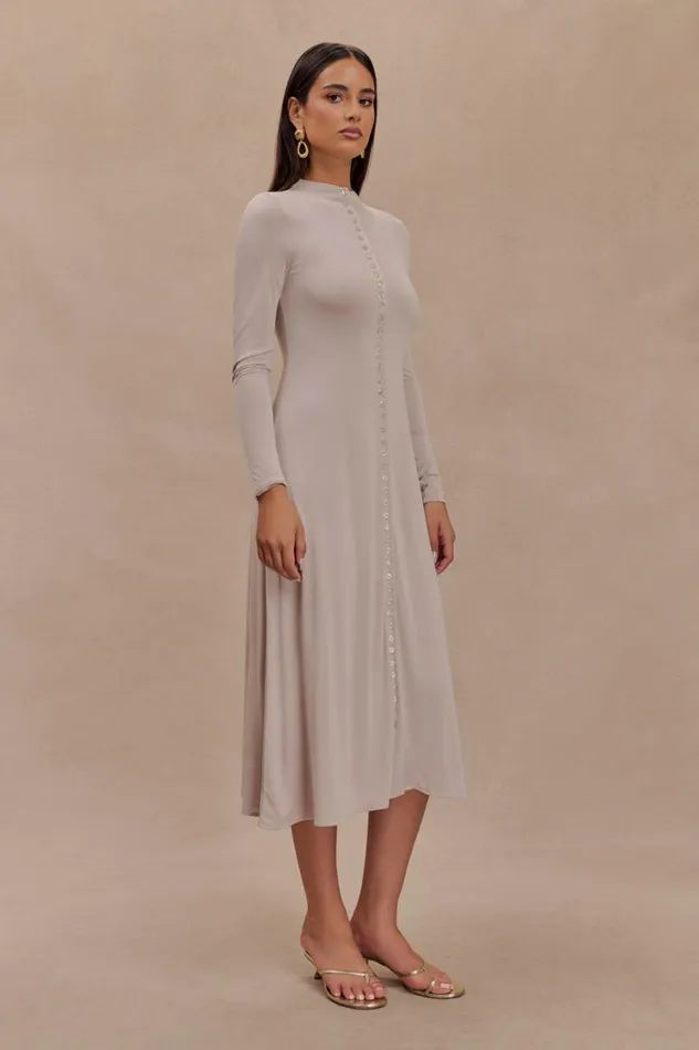 Women Meshki Dresses Anders Peached Jersey Midi Dress 8211 Taupe