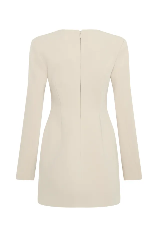 Women Meshki Dresses Arora Suiting Blazer Dress With Pleating 8211 Sand