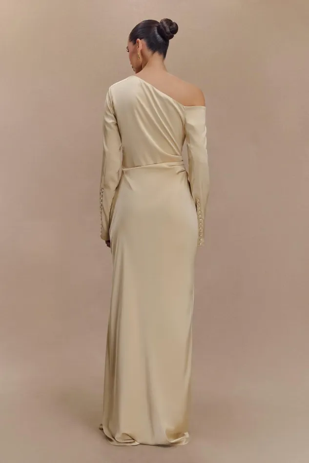 Women Meshki Dresses Avery Long Sleeve Maxi Dress 8211 Gold