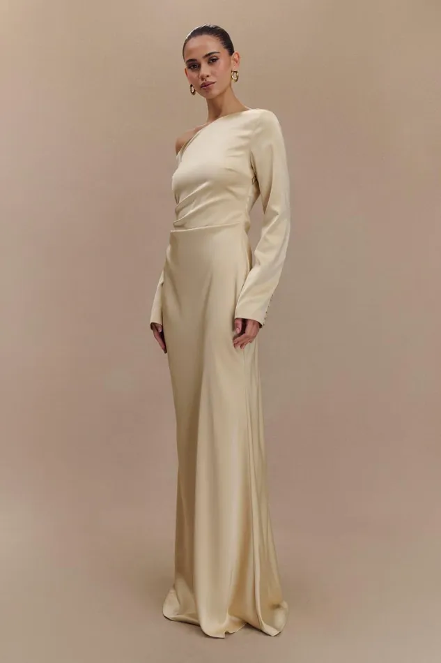 Women Meshki Dresses Avery Long Sleeve Maxi Dress 8211 Gold