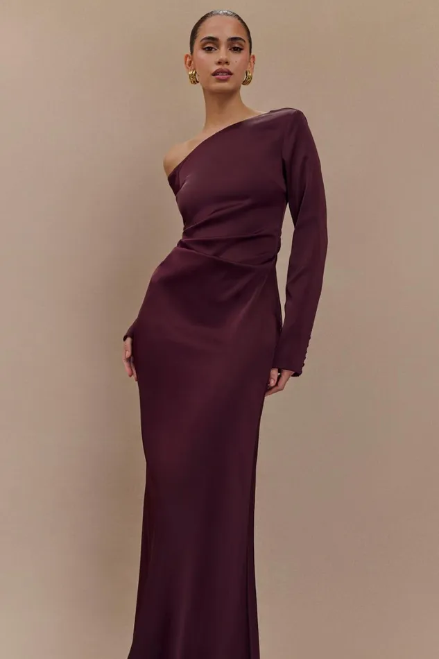 Women Meshki Dresses Avery Long Sleeve Maxi Dress 8211 Plum
