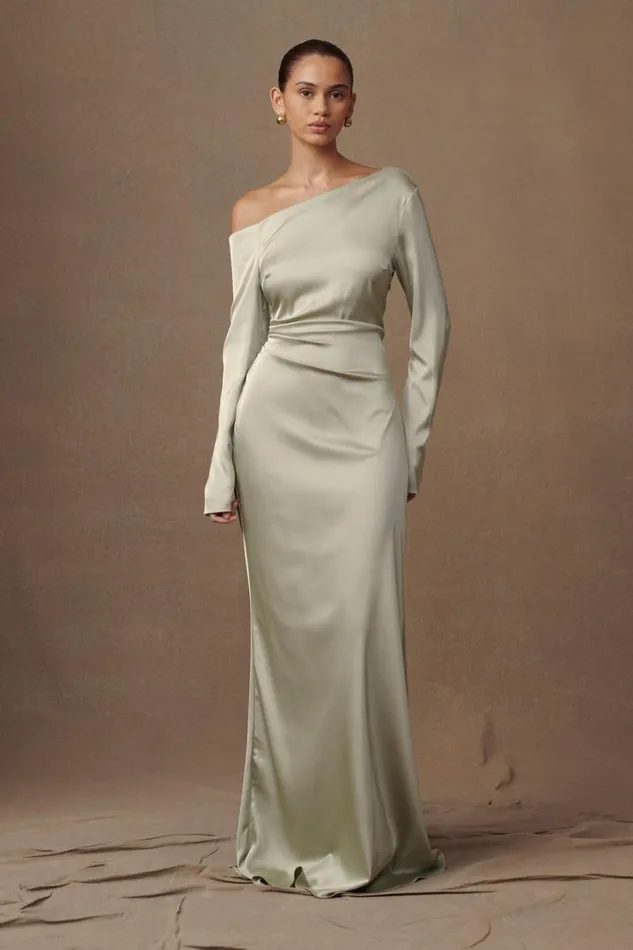 Women Meshki Dresses Avery Long Sleeve Maxi Dress 8211 Sage