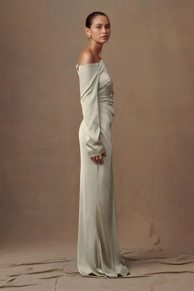 Women Meshki Dresses Avery Long Sleeve Maxi Dress 8211 Sage