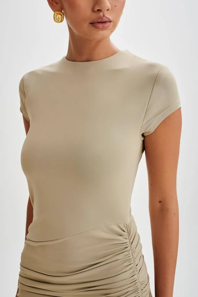 Women Meshki Dresses Baylee Recycled Nylon Mini Dress Taupe