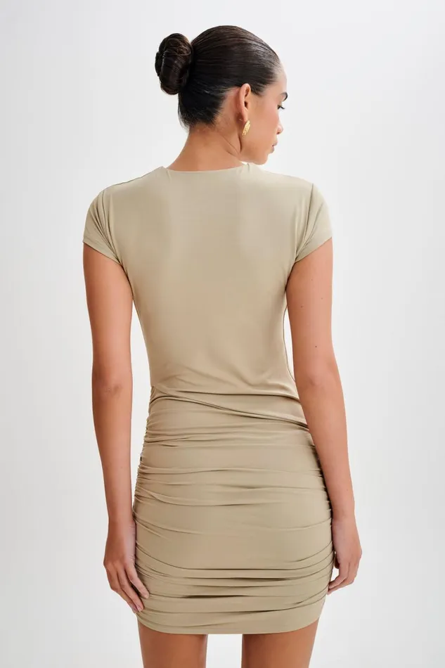 Women Meshki Dresses Baylee Recycled Nylon Mini Dress Taupe