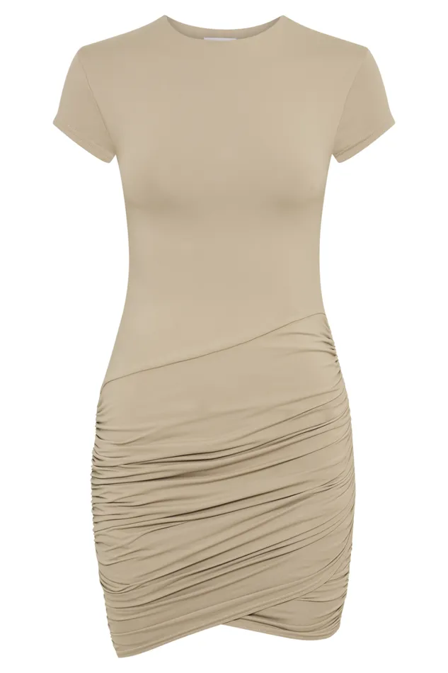 Women Meshki Dresses Baylee Recycled Nylon Mini Dress Taupe