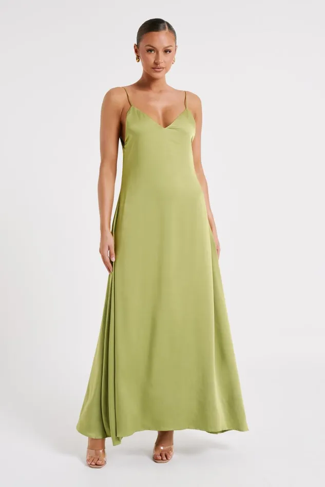 Women Meshki Dresses Beatrice Flowy Maxi Dress 8211 Parakeet Green