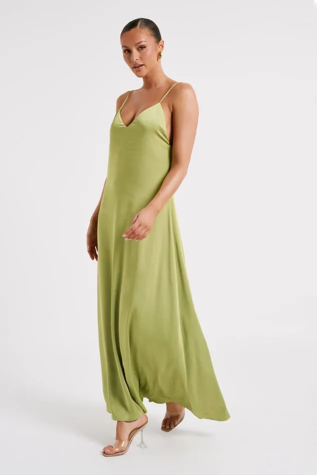 Women Meshki Dresses Beatrice Flowy Maxi Dress 8211 Parakeet Green