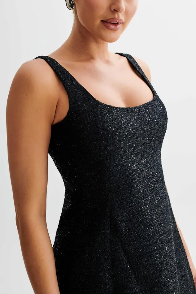 Women Meshki Dresses Beth Tweed Mini Dress 8211 Black