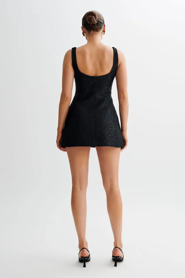 Women Meshki Dresses Beth Tweed Mini Dress 8211 Black