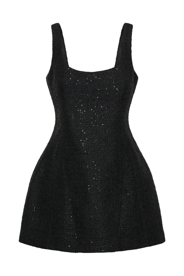 Women Meshki Dresses Beth Tweed Mini Dress 8211 Black