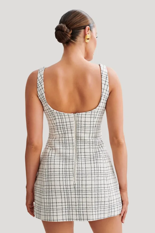 Women Meshki Dresses Beth Tweed Mini Dress 8211 White Check