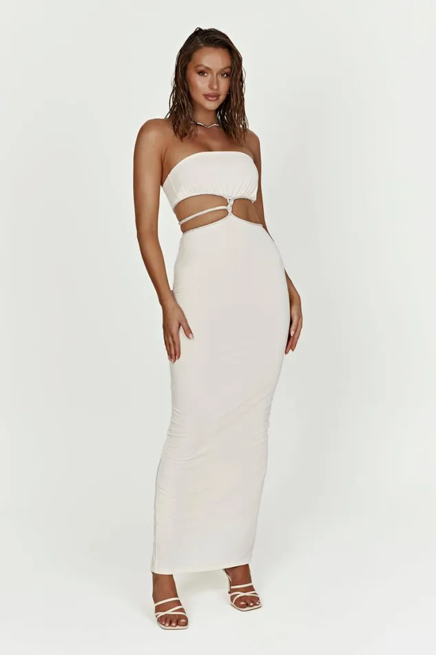 Women Meshki Dresses Billie Strapless Maxi Dress 8211 Bone Women Meshki Dresses Billie Strapless Maxi Dress 8211 Bone