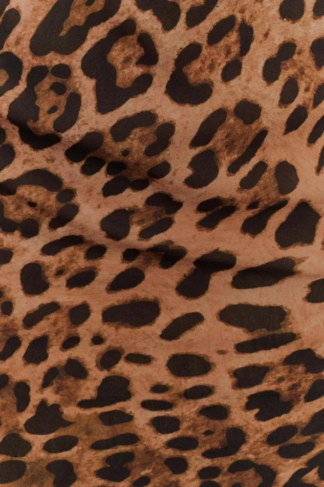 Women Meshki Dresses Breanna Strapless Chiffon Maxi Dress 8211 Leopard Print