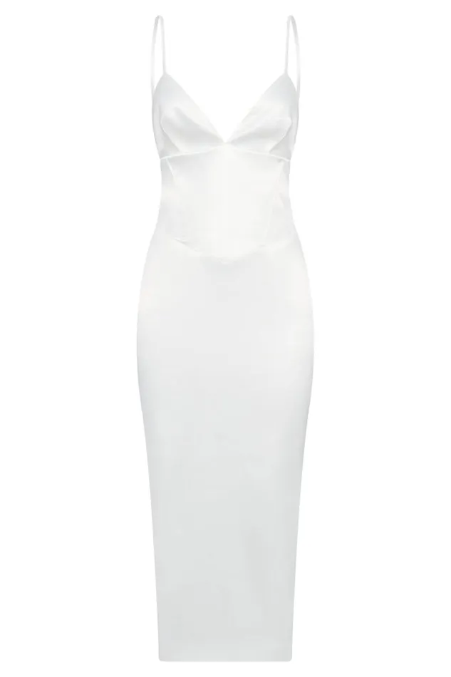 Women Meshki Dresses Brie Corset Midi Dress 8211 White Women Meshki Dresses Brie Corset Midi Dress 8211 White
