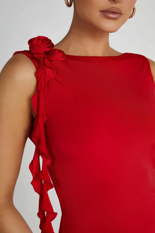 Women Meshki Dresses Bronte Backless Rose Mini Dress 8211 Red