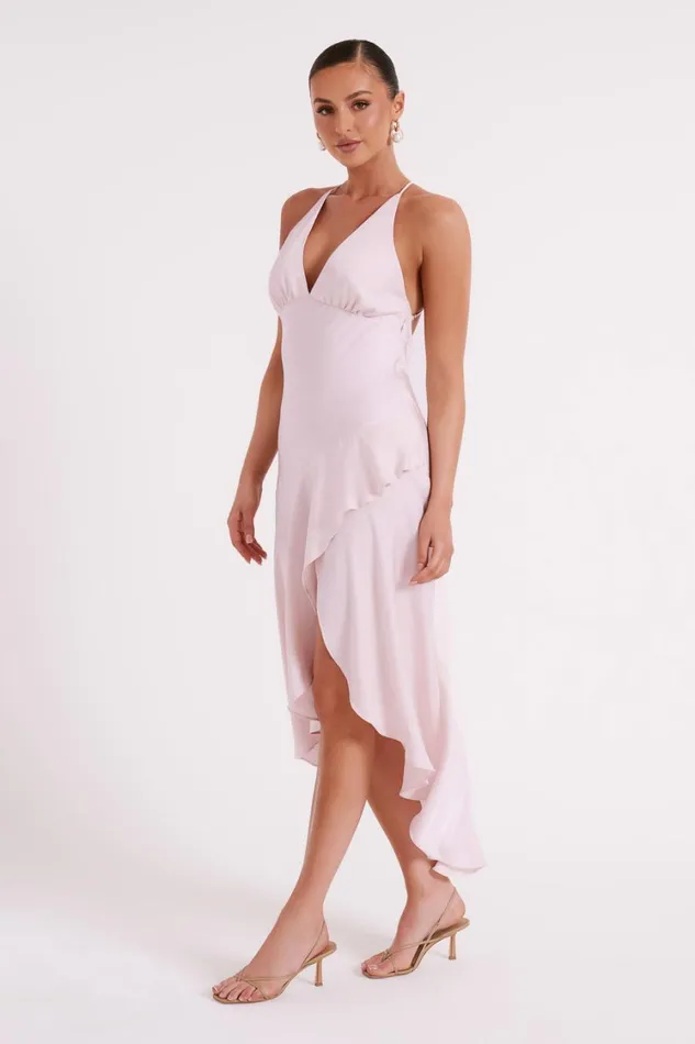 Women Meshki Dresses Casey Satin Midi Dress 8211 Rosewater